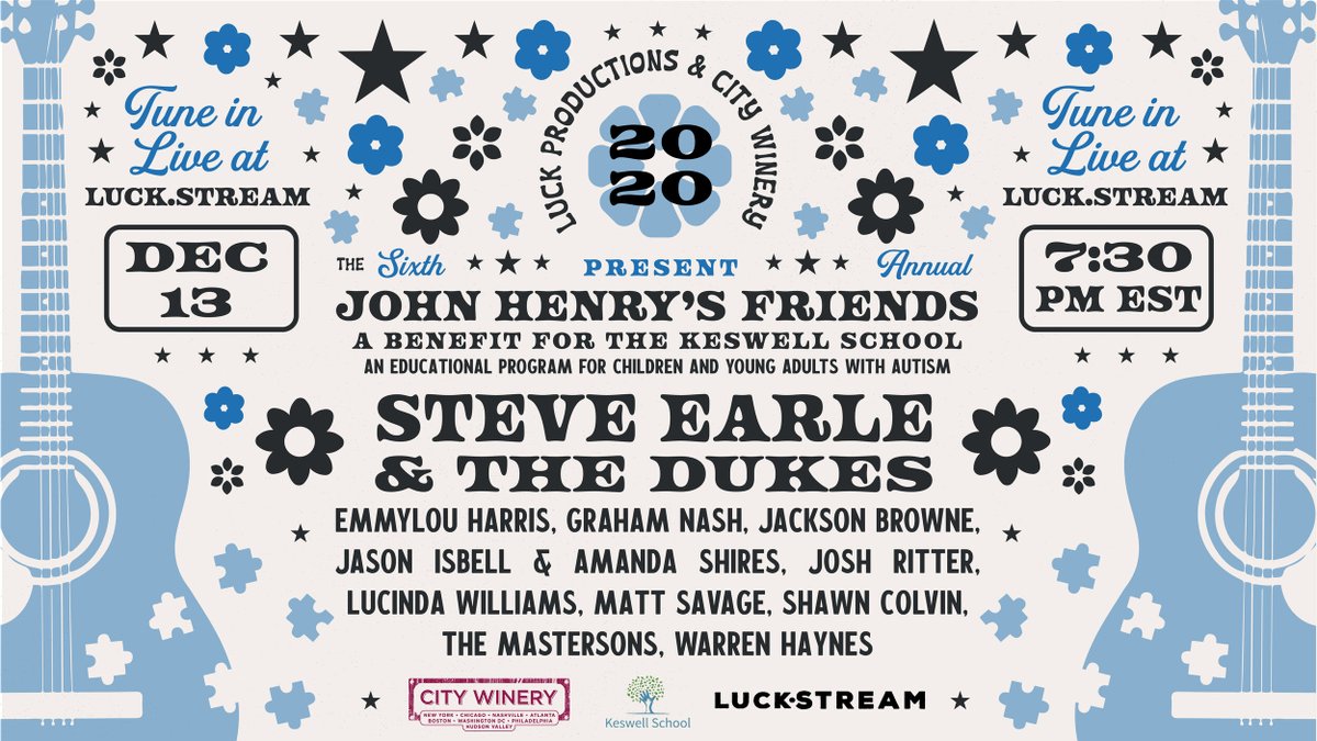 Steve Earle (@SteveEarle) on Twitter photo 2020-12-01 23:02:34 Its Giving Tuesday and a little goes a long way when we all come together. Donate to The Keswell School, an educational program for children and young adults with autism. #GivingTuesday luck.stream/johnhenrysfrie… @LuckReunion Its Giving Tuesday and a little goes a long way when we all come together. Donate to The Keswell School, an educational program for children and young adults with autism. #GivingTuesday luck.stream/johnhenrysfrie… @LuckReunion