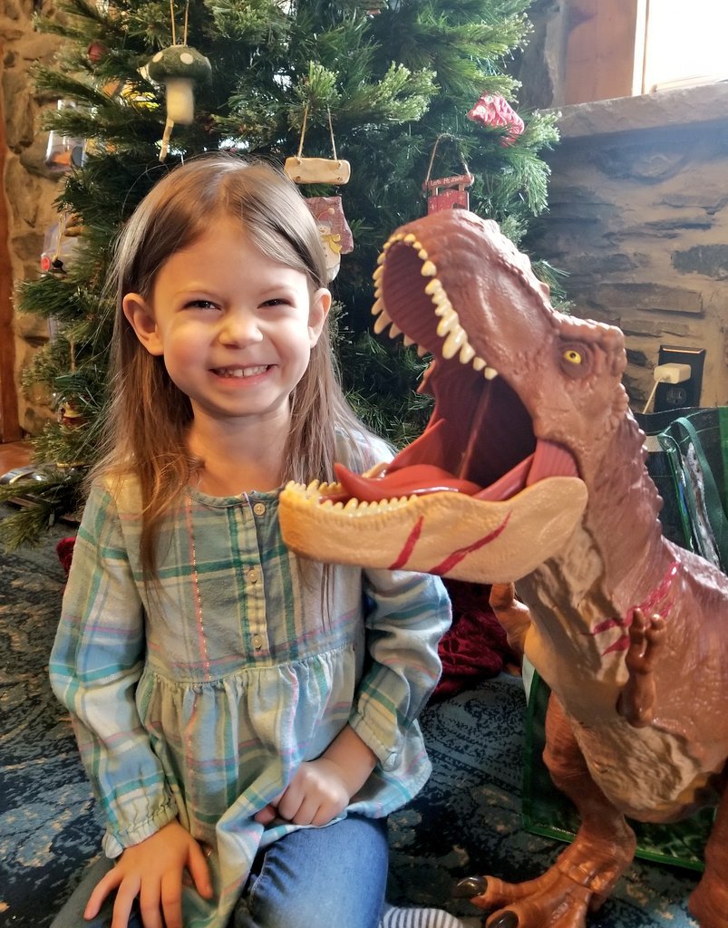 Mini-thread: OK, Twitter.Someone HAS to know a  #paleontologist who wants to encourage a wonderful little girl who wants to be one when she grows up?Please observe the subsequent tweets for clips of the sheer adorableness (and knowledge!)Pictured: Gwen (my niece)
