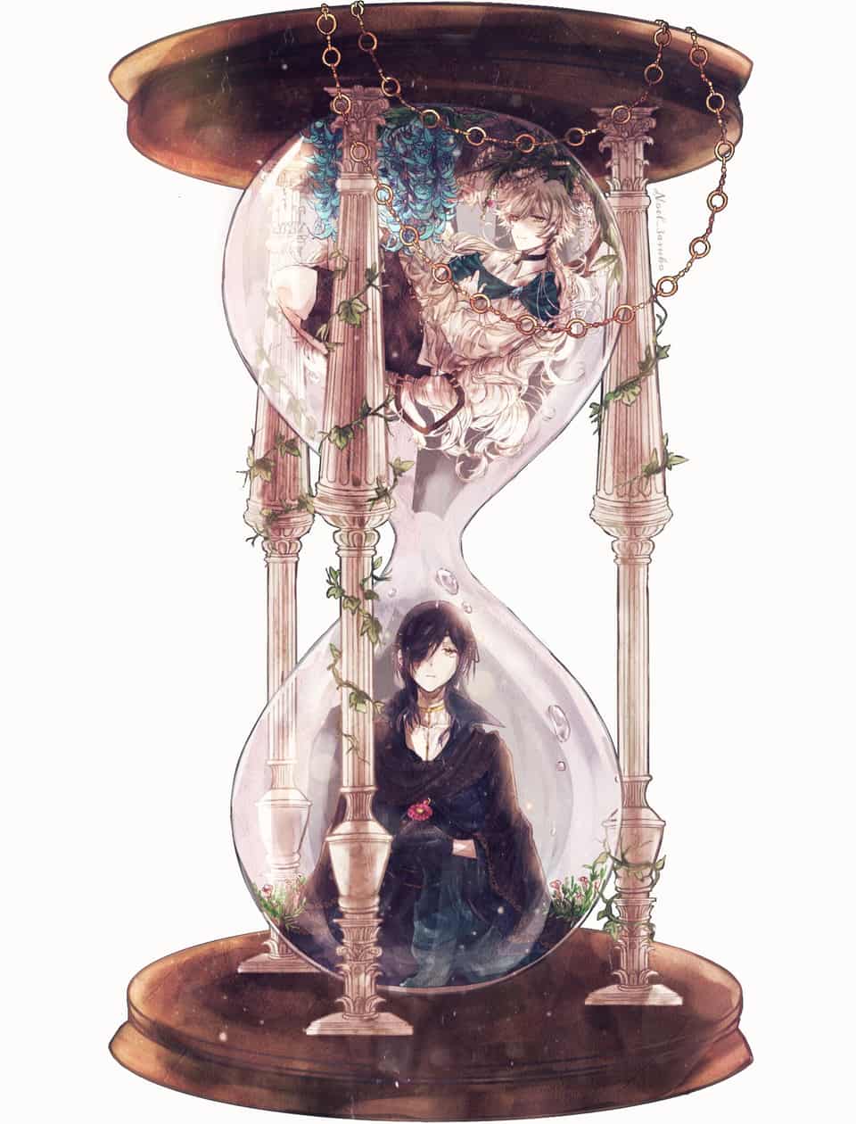 Twitter 上的 Art Street 公式 Artstreet作品紹介 Mykさん Noel3 Asuko のイラストで 献身 犠牲 白と黒の青年 青と赤の花と 色の対比が素敵なイラストです 淡い色合いもとても綺麗です Mykさんの他の作品はこちらから T Co