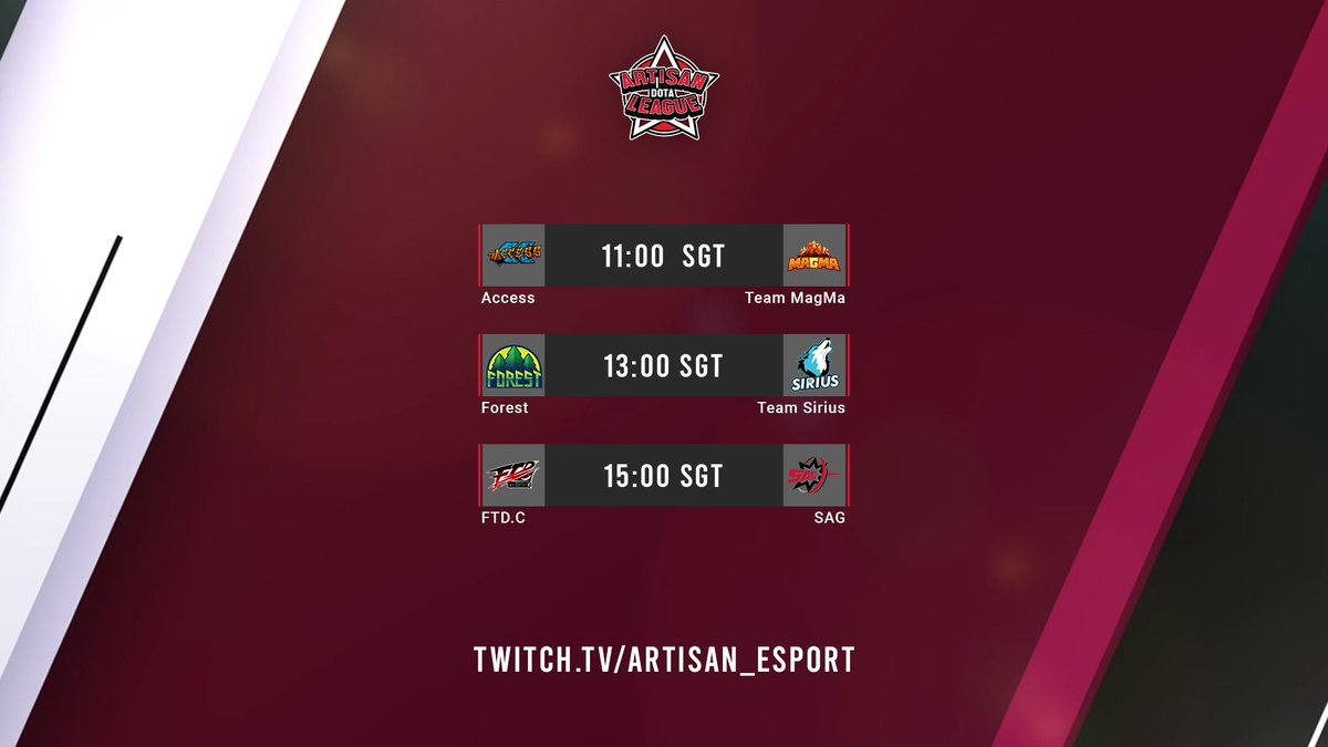 thundermedialtd's tweet photo. Day #20 of Artisan Dota League is upcoming with following matches:

11:00 SGT - 🇨🇳 Access vs. 🇨🇳 Team MagMa
13:00 SGT - 🇨🇳 Forest vs. 🇨🇳 Team Sirius
15:00 SGT - 🇨🇳 FTDC vs. 🇨🇳 SAG

Tune in to https://t.co/9eWh7otJVU and enjoy Chinese dota2 matches! https://t.co/rd6uUOFSwT