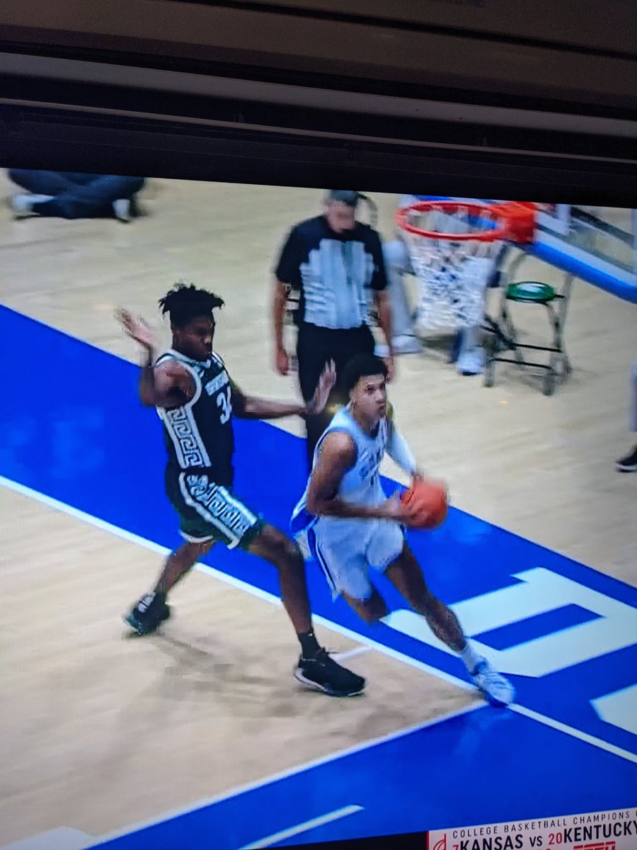 People wonder why it's so hard to beat duke. Well you have to beat the refs and duke when you play them. Ref is looking down directly at the player and chooses not to call it. Game started with duke on an 8-0 run all free throws given to them. #GoGreen