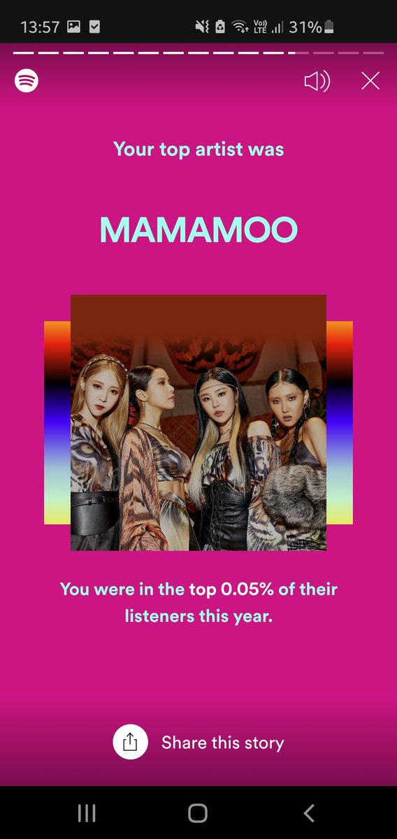 Ezza94's tweet image. Welp...what can I say. I love Mamamoo #SpotifyWrapped #SpotifyWrapped2020