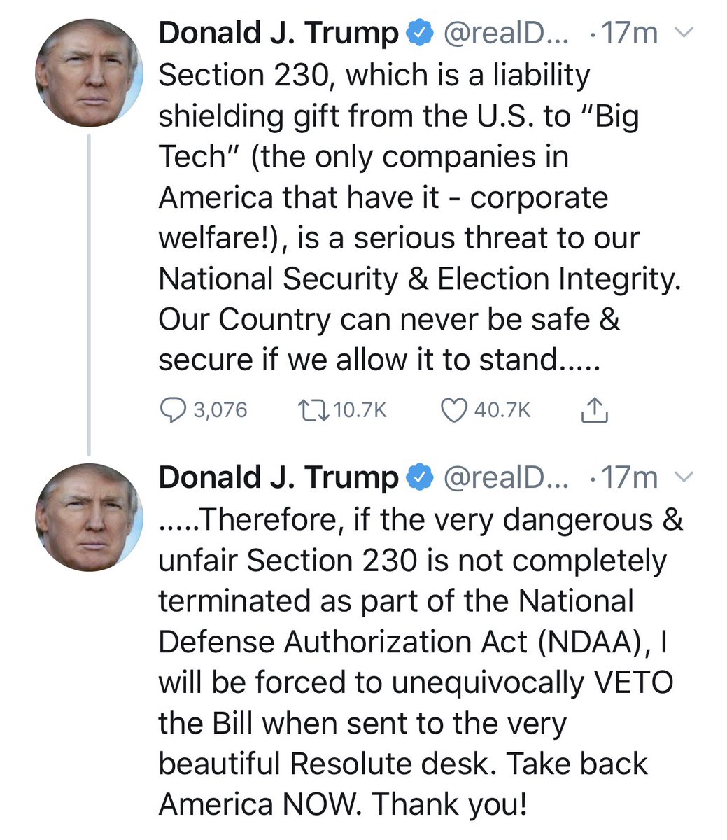 Trump opposes giving our soldiers a pay raise unless
— Twitter stops labeling his tweets and
— Congress quits trying to rename military bases now named for generals who slaughtered Americans to preserve slavery. https://t.co/s81fiqgdHh