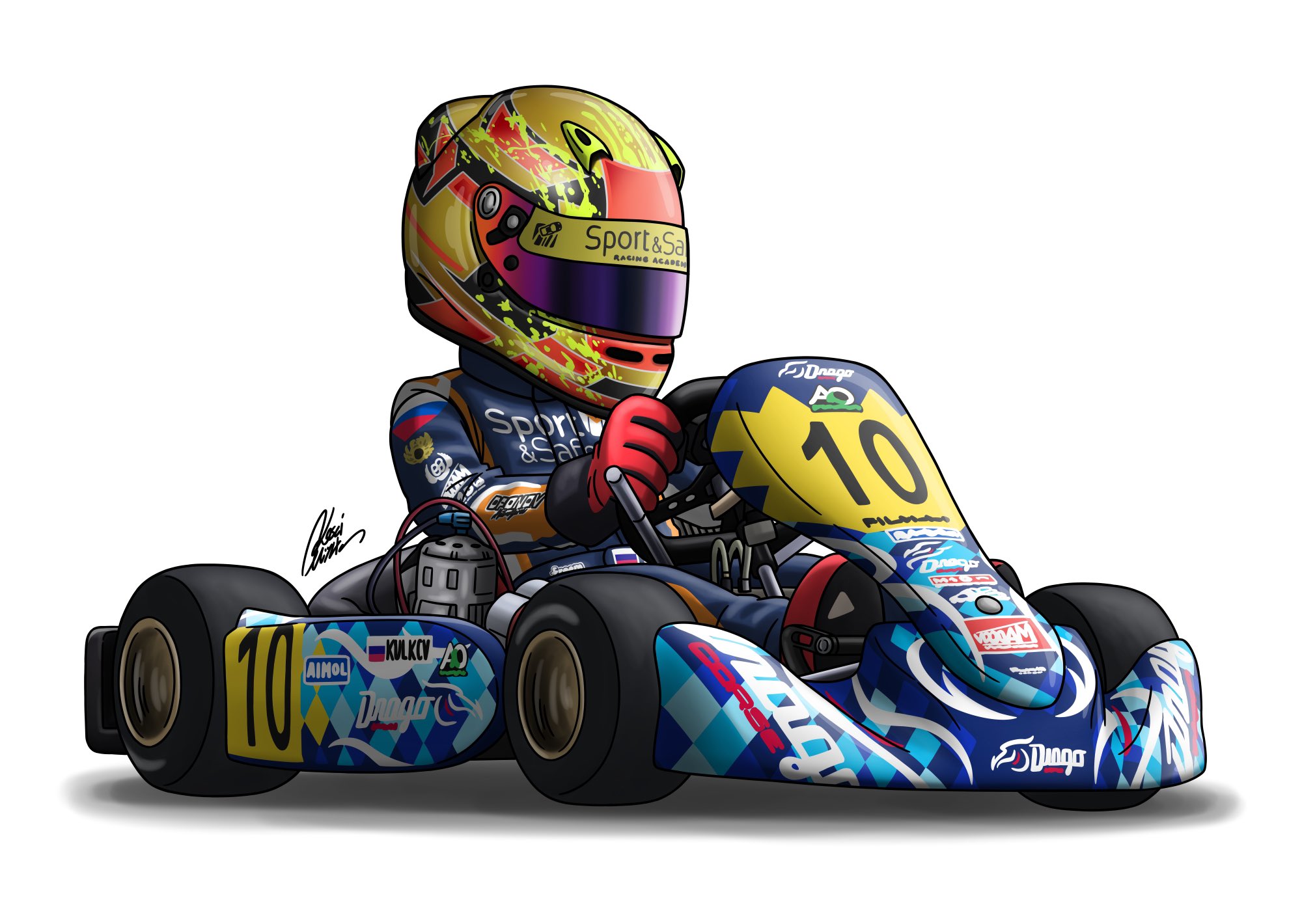 Kosei Illustration レーシングカートイラスト集 全日本カート選手権 Drago Corse 清水 啓伸 Rotax Max Challenge Momox Kart Racing 池野 雄人 19 Rok Cup Superfinal Hrt 小林 弘直 Russian Karting Championship Dronov Motorsport