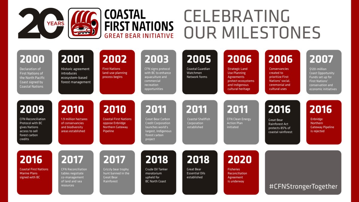 #ICYMI: From coming together as a coastal alliance in 2000 to launching a network of #GuardianWatchmen, to banning oil tankers and pipelines, here are the milestones we're celebrating over the past 20 years: ow.ly/HXHu50CsTqt

#CFNStrongerTogether