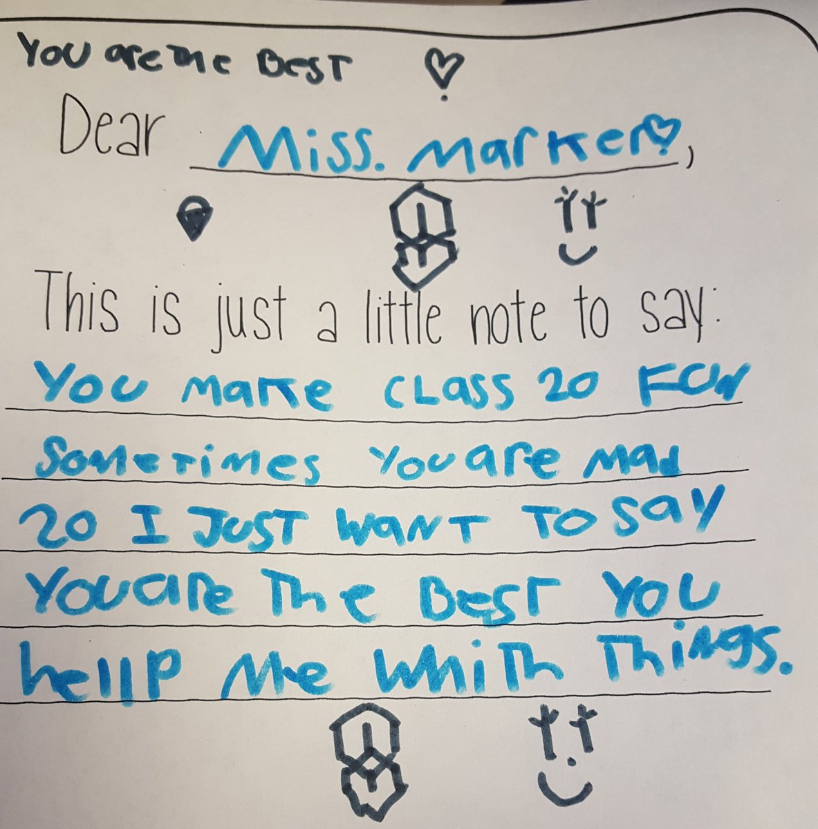 marker449's tweet photo. I love my intuitive students who know that I need a little boost at the end of the day. "Sometimes you are mad"...... well, she's not wrong! 😅 It was one of *those* days. https://t.co/MCUR1o5eX6