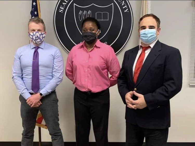 ElectCJ4CCT's tweet photo. Sworn in with @electmikeingram (Phew) and George Danos (Jorge) today. Excited to be the first countywide Caribbean-American LGBT first generation woman veteran to represent Champaign County. Let’s get to work taking care of our community. https://t.co/pes45VpgTe