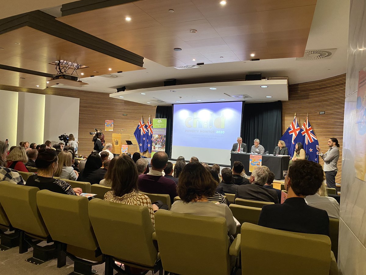 Incredible rangatahi and young people putting the big questions on #poverty to the panel including Minister for Children @NgatiBird, right now at the launch of <a href="/povertymonitor/">Child Poverty NZ</a> with @OCCNZ and <a href="/NZCYES/">NZCYES</a>. Aotearoa’s rangatahi calling for the urgent change that’s needed. #youthvoices