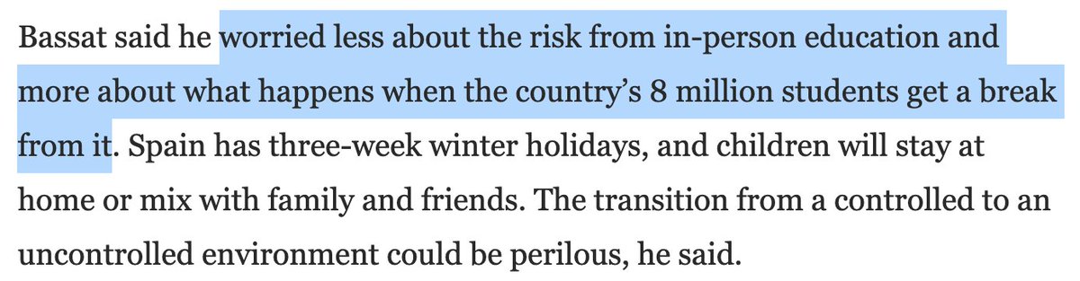 Yet another European doctor argues that schools as "controlled environments" are safer than the "uncontrolled environments" outside schools. https://www.washingtonpost.com/world/europe/europe-schools-covid-open/2020/12/01/4480a5c8-2e61-11eb-9dd6-2d0179981719_story.html