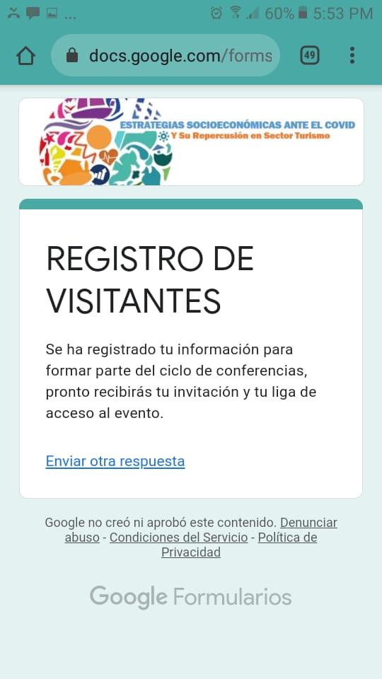 Listo el registro.
"Únete a la experiencia de la nueva normalidad"
#PatrimonioTurístico
#ReactivandoElSectorTuristico
 <a href="/omaralpuche/">omar alpuche leal</a>