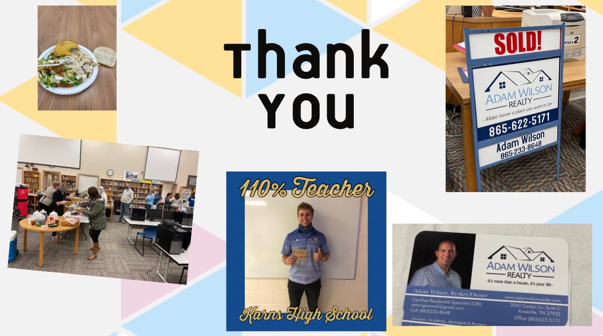 KarnsBeavers's tweet photo. Thank you @adamwilsonrealt for providing our teachers a wonderful lunch today! Your kindness is appreciated more than you know. Adam Wilson also awarded Nicky Frizen $110 for always giving a 110%! #HappyTeachers #ThanksForGivingBack https://t.co/iySSIHaUbV