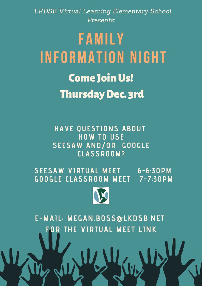 Check this out Cougars! The Virtual School is hosting a family information night on how to use Seesaw and Google Classroom.