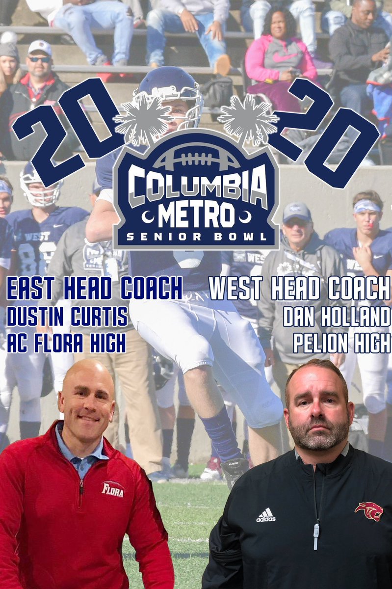 Congratulations to our 2020 Head Coach Selections! <a href="/CoachCurtis35/">Dustin Curtis</a> from AC Flora and <a href="/Holland74Coach/">CoachHolland74</a> from Pelion. We are honored to have both of you guys serving this year in a honorary capacity and coaching in the actual game in 2021! #OURGAME