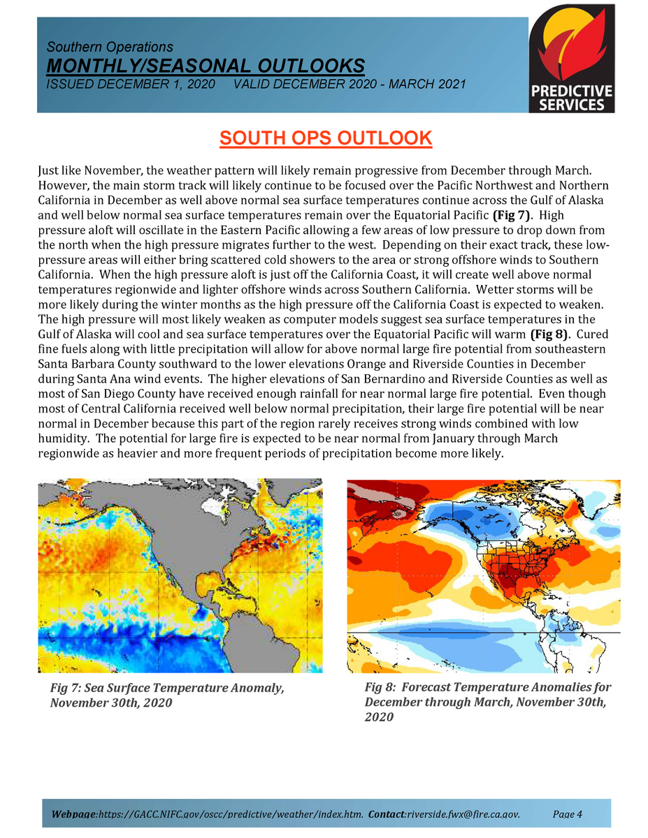 JhawkFire's tweet photo. 2/2 #SouthernCalifornia #WildfireOutlook_Assessment #SouthOpsPredictiveServices December2020-March2021 #FireWeather #FireFuels #FireBehavior Expanded edition. https://t.co/S61aL2xMV3 @sawti_forecast https://t.co/p1ULjz9GYg