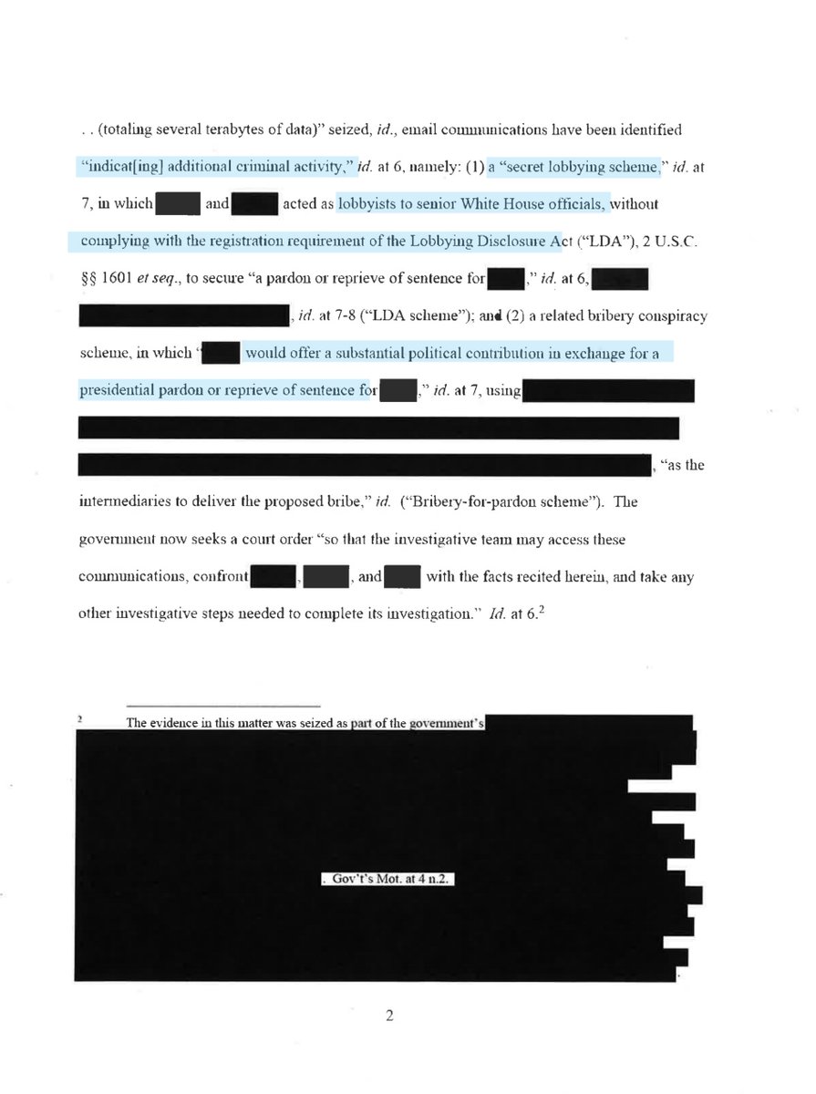 What do I always say anout footnotes FUCKING READ THEM - see the redactions? That’s 3 individuals ergo my guess: Michael EspositoMatt GaetzDonald Trump - but again I could be wrong but I don‘t think I am. https://www.dcd.uscourts.gov/sites/dcd/files/20gj35%20Partial%20Unsealing%20Order.pdf