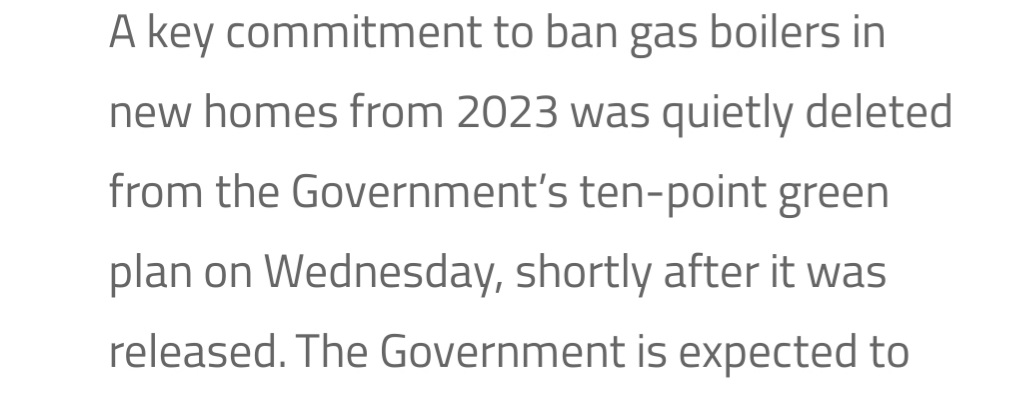 Wow! Just found out. The power of the  #emissions &  #lobby sectors to get Boris Johnson to change his original 10 point plan in a matter of hours, regards  #gas boilers powering UK homes  https://eco-central.co.uk/2020/11/24/hydrogen-gas-boilers-and-green-jobs-whats-in-boris-johnsons-10-point-green-plan/  #environment  #ClimateCrisis