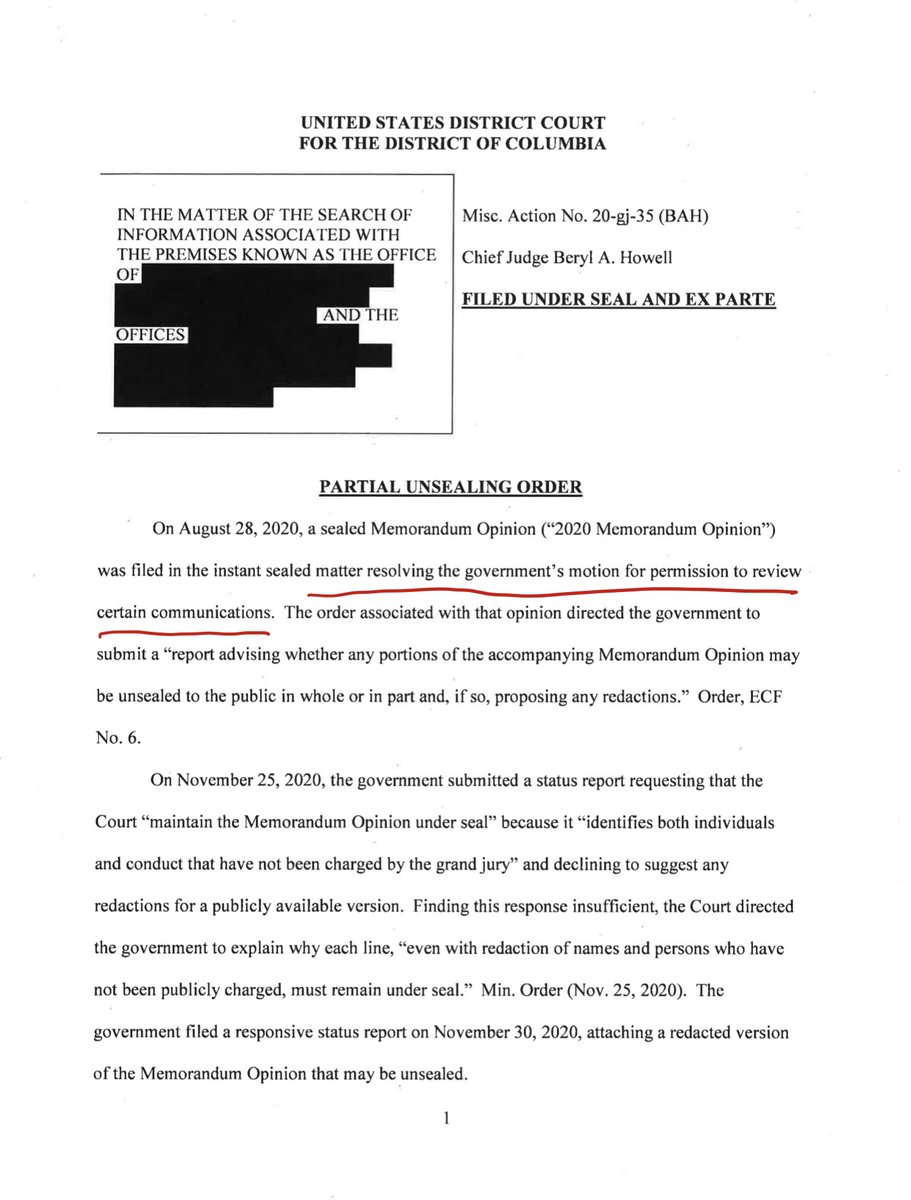 5/ This page explains why the document is being released now.