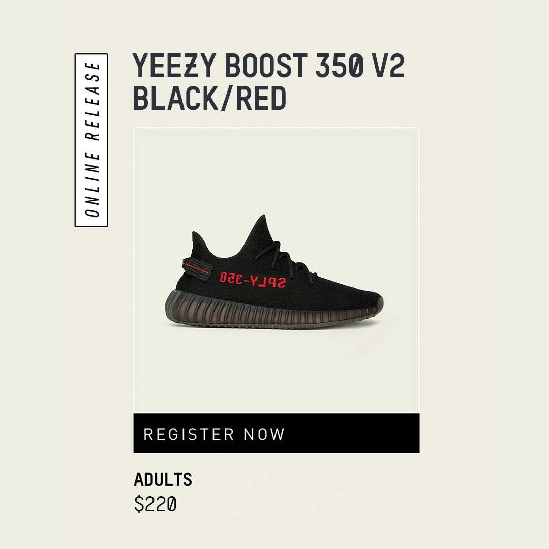 adidas alerts on Twitter: "Coming soon via #adidas Draw. #YEEZY BOOST 350  V2 BLACK/RED. Releasing Saturday, December 5. —&gt; https://t.co/TDptoBYVJB Sign  up to participate in the adidas app: Download https://t.co/TQepi0eyns #ad  https://t.co/r89P4DovVV" /