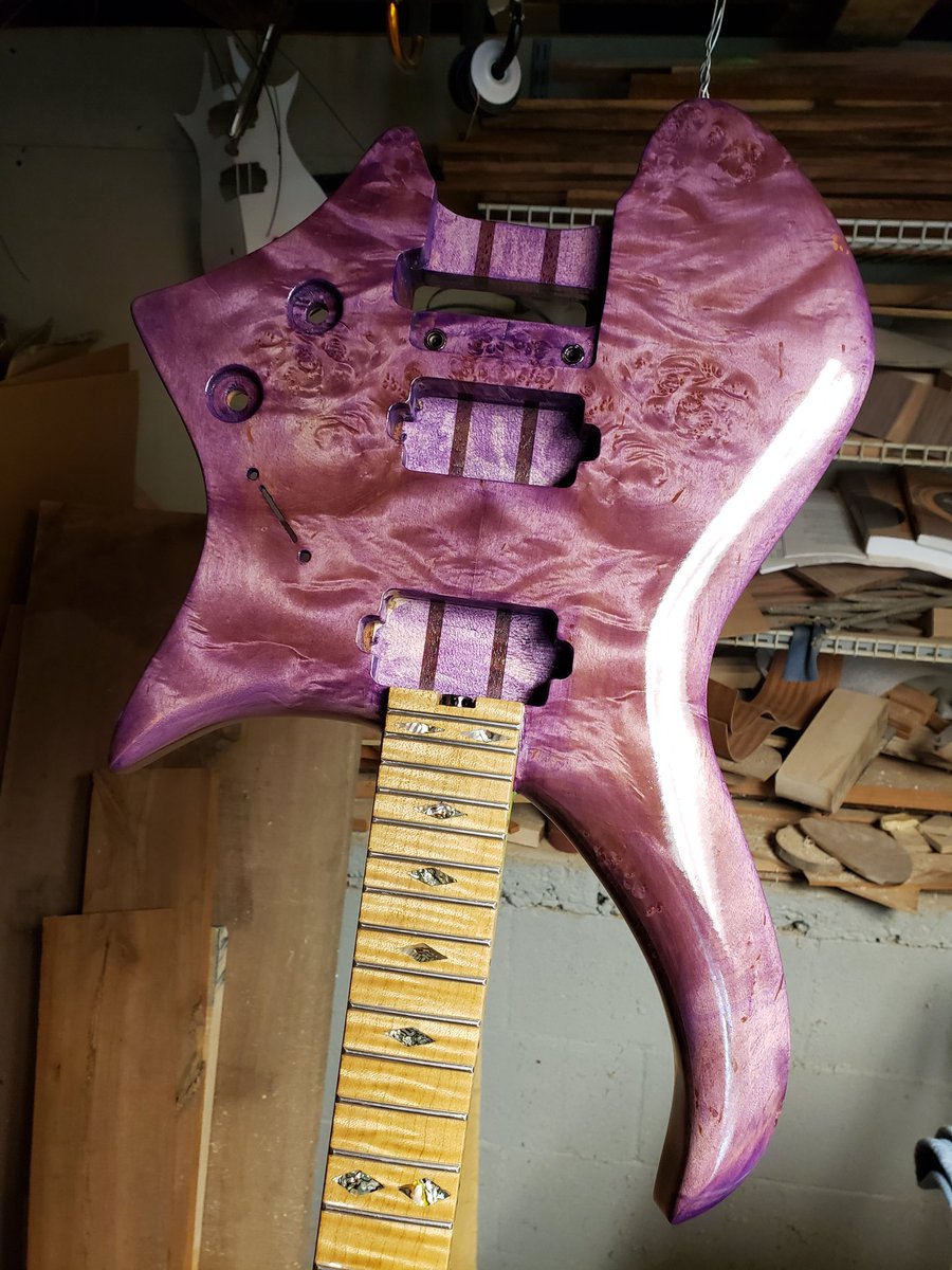 Update on the Justin Welch build. Dye and first coats of lacquer.