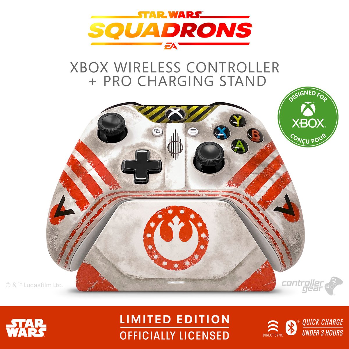 ControllerGear's tweet image. NEW REPUBLIC PILOTS WANTED -- The Star Wars™ Limited Edition Vanguard Squadron Controller Gear Wireless Controller &amp;amp; Pro Charging Stand Set features a war-torn New Republic helmet design. Available NOW while supplies last!! bit.ly/2GacT9Q 

#Xbox #StarWars