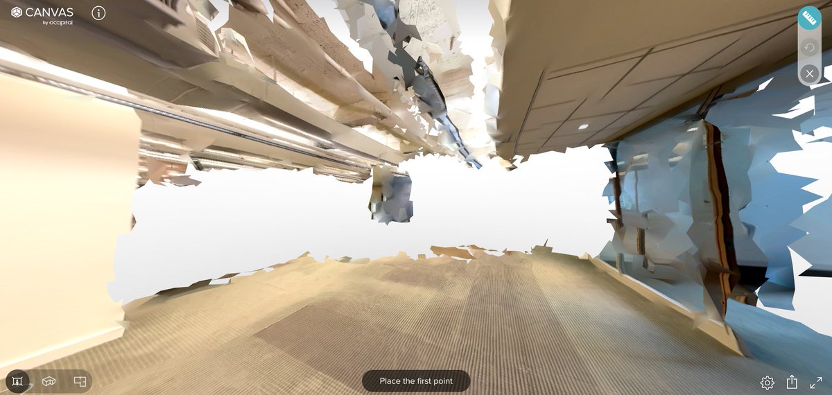 4) Planes + primitives (spheres) are not well-detected.5) The scans don't have a huge depth range. So much for my hope of scanning high ceilings or vast performance halls! I do like how Canvas fills in photos ("enhanced", only in Canvas viewer) to help give context to the scan.