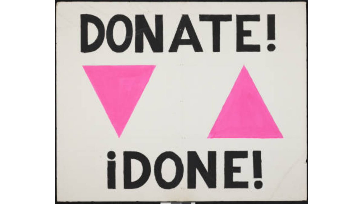 It's not too late to donate to us on #GivingTuesday! Thank you for your support.

Image: "Donate!; ¡Done!" circa 1987-1996. ACT UP Los Angeles picket sign collection, ONE Archives at the USC Libraries.

onearchives.org/donate