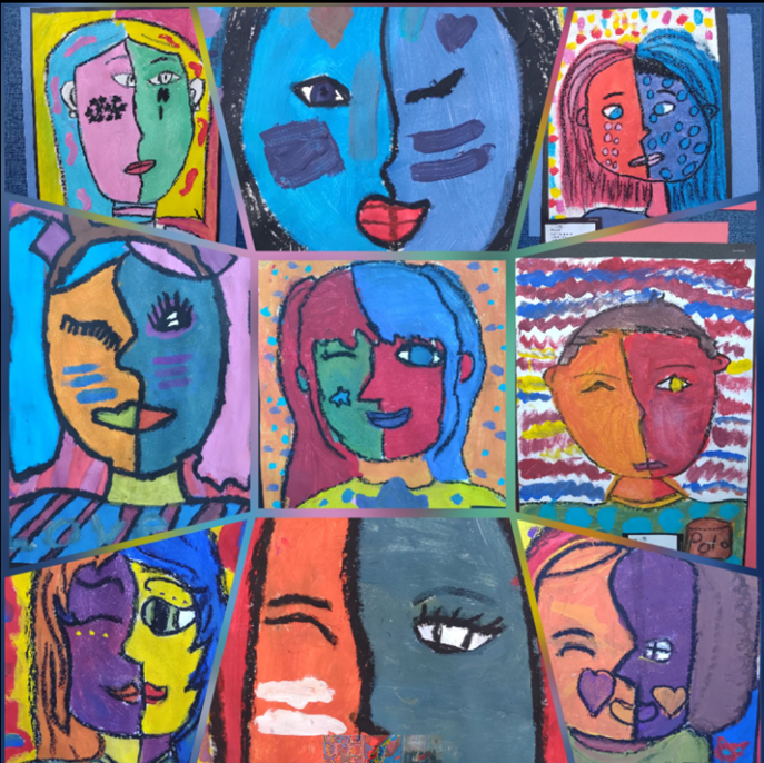 CoCoSchools's tweet photo. The California County Superintendents Educational Services Association @CCSESA has announced that a collage of Picasso-inspired self portraits done by 4th graders at Wren Elementary, in Concord, will be featured as the cover of the organization's 2020 Holiday card. @MtDiabloUSD https://t.co/sX5Duusbw0