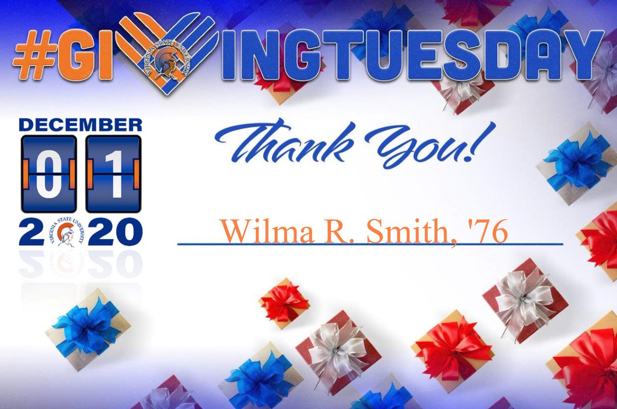 VSUTrojanAlumni's tweet photo. We CANNOT continue to provide our students transformative experiences without our loyal supporter.
Thank You to the following donors for their gift during #GivingTuesday. #VSUGives 🧡💙 https://t.co/aZ7dBrBraH