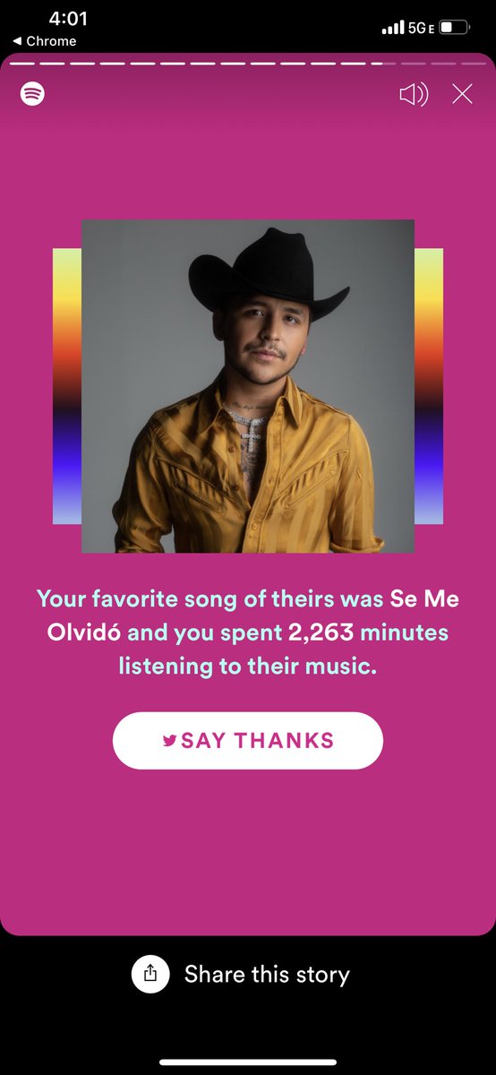 MaySunflower_'s tweet photo. I really just listened to Christian Nodal #SpotifyWrapped #ChristianNodal https://t.co/d9Swv2I5w3