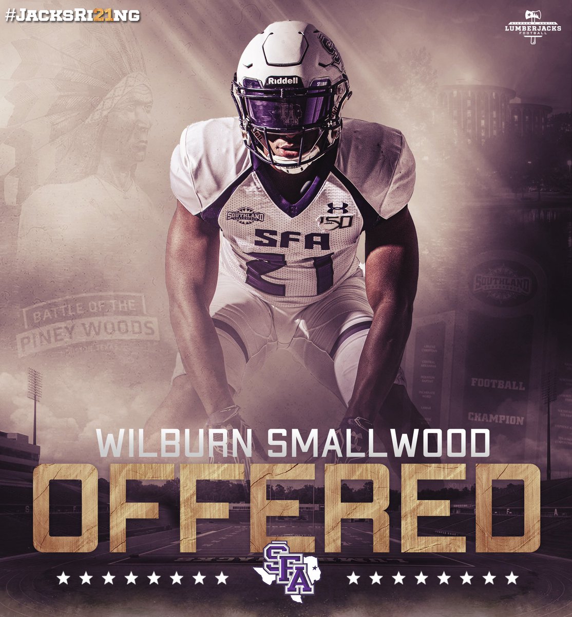 _Smallwood94's tweet photo. Blessed to receive an offer from Stephen F. Austin State University!! #AxeEm https://t.co/8jFFXsNrq2