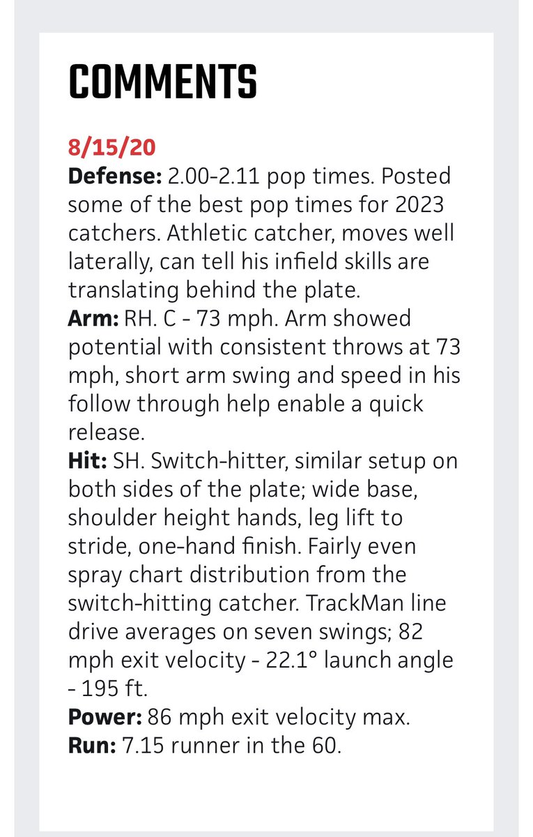 Athletic switch-hitting catcher. Scouting Report @PBR_California State Games #CAStateGames