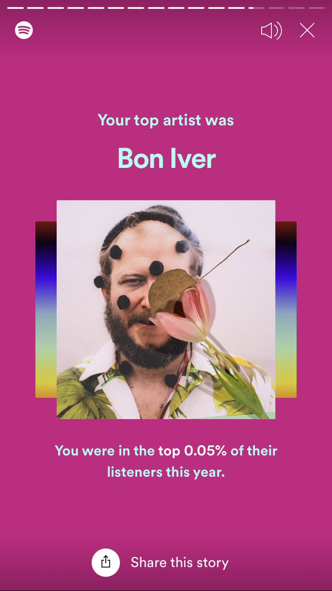Haileybones51's tweet photo. being in @boniver top .05% of listeners- probably the best thing to happen this year https://t.co/MMFdQiePkR