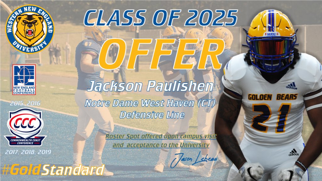 J_paulishen's tweet photo. Extremely excited to announce that I have received my 6th OFFER from Western New England University!! @WNEFB @Coach_Brez https://t.co/tD7tXvrI5b
