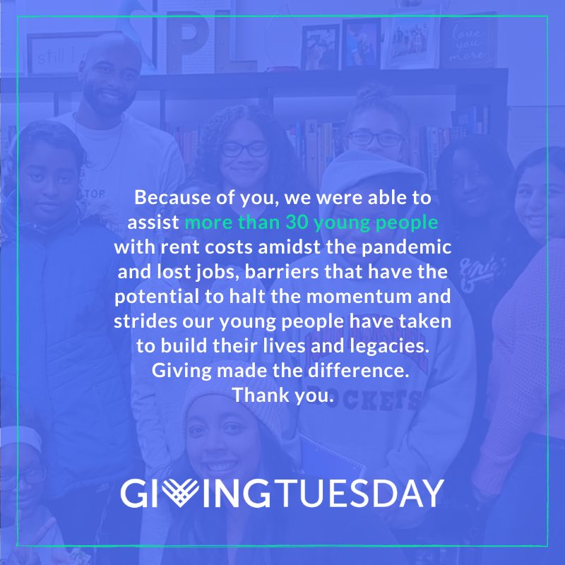 ProjectLegacyMN's tweet image. There’s still time! 🎉 On #GivingTuesday will you help us support Project Legacy youth? This year, you helped us support 30 youth through rental assistance after losing jobs due to #COVIDー19  — giving makes the difference! Donate here: facebook.com/donate/3876850…