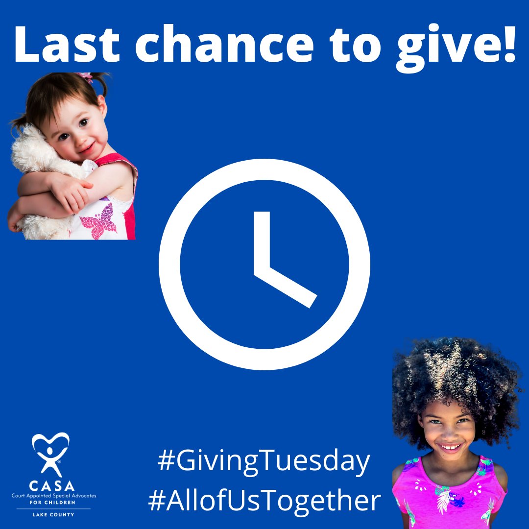 Just a few more hours to give for #GivingTuesday! Link to donate is in our bio.💙

#supportnonprofits #nonprofit #volunteer #volunteeradvocate #give #givingseason #childabuse #childneglect #preventchildabuseandneglect #eyesonkids