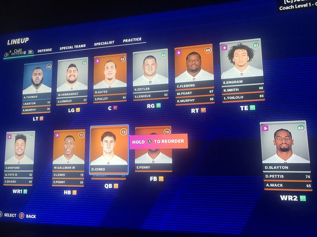 Realistic rebuild of the New York Giants on  #MaddenNFL21  : a thread