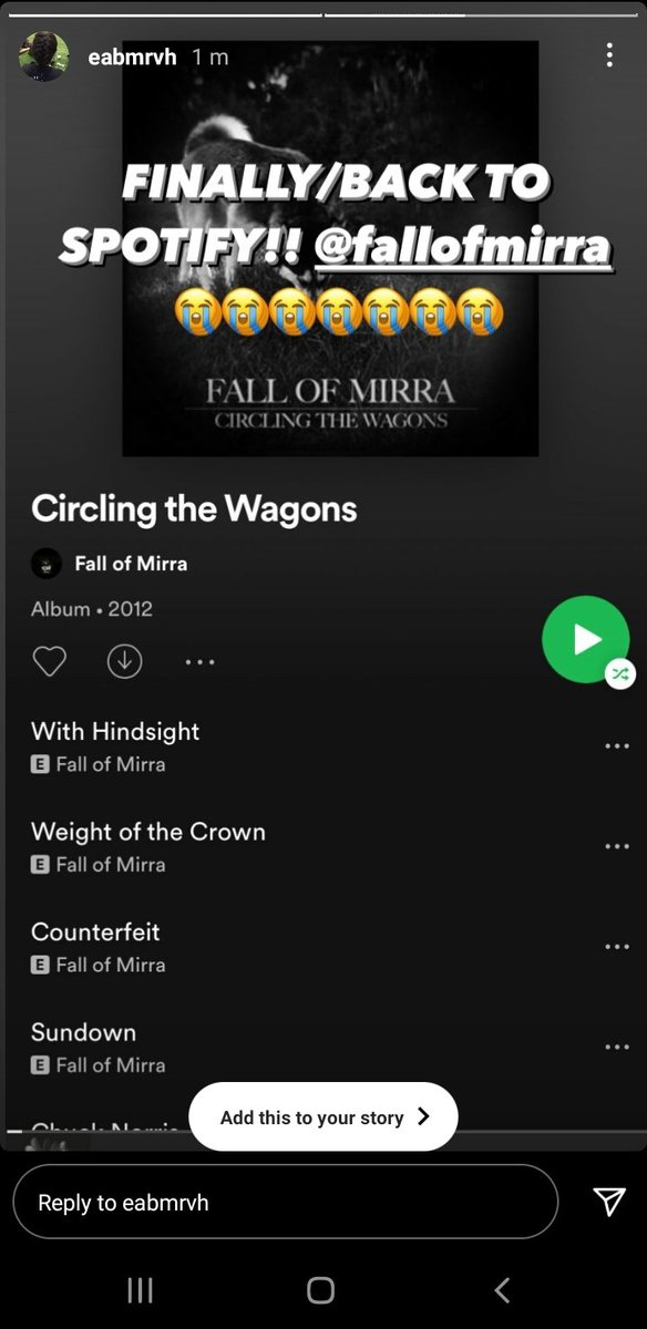 Thank you for listening to our songs on #spotify .