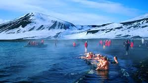 There are lots of dormant volcanoes in Antarctica, and two active ones. The Deception Island volcano has entirely subglacial eruptions & a steaming caldera.Mount Erebus is one of the only volcanoes with a constant lava-filled crater.