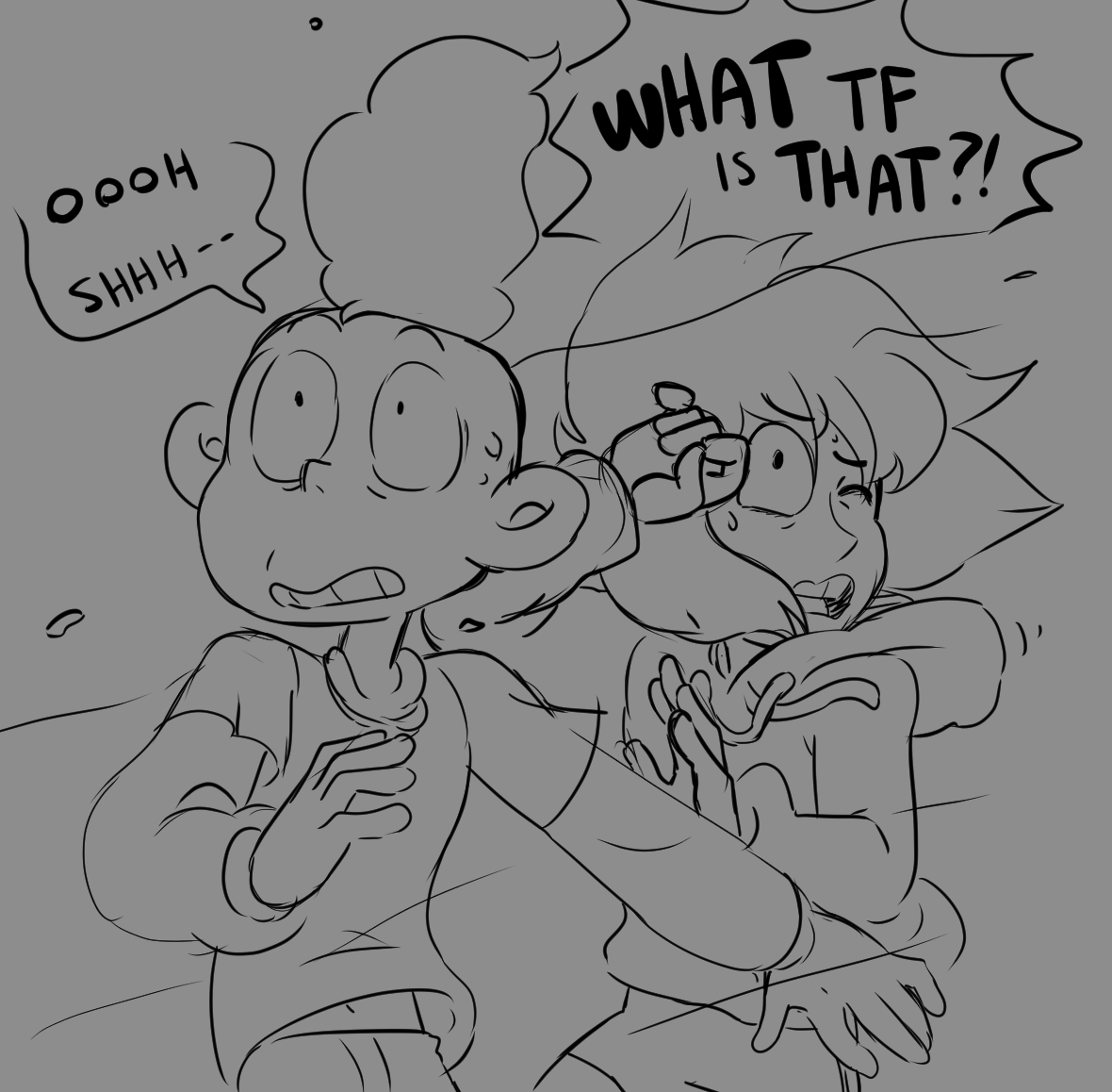 these are super quick sketches but I was thinking of DB AU in season 1/2, y'know when SU used to be "monster of the week" kinda thing! (1/2) con't below 