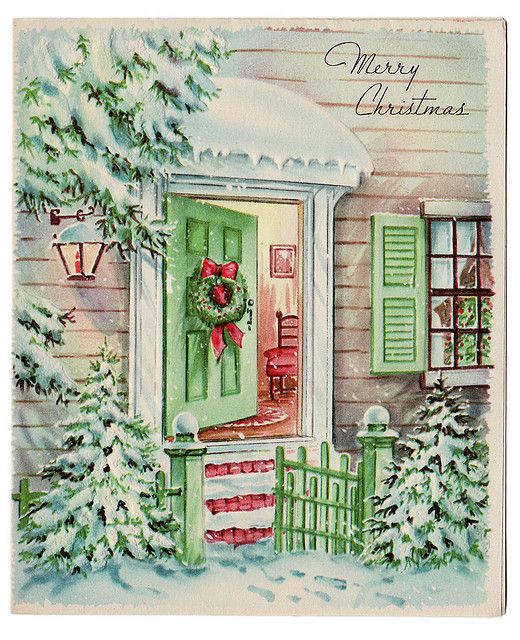 I'll try to add a couple pictures a day...there are so many pretty images to choose from, and I think many of us could especially use a bit of cheery Christmas art this particular year!  #MerryVintageCardChristmas