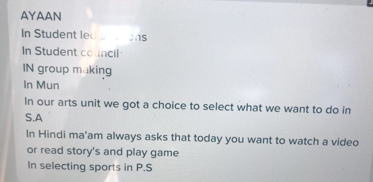 Richarathi9's tweet photo. Student agency is integral and here are some of the glimpses of how students of G5 verbalized the platform where opportunities have been provided to them to voice their ideas, to have  a choice and to be master of their learnings!! #agency @Ms_Ritu @SufyanSaiyed https://t.co/2FLUzqM297