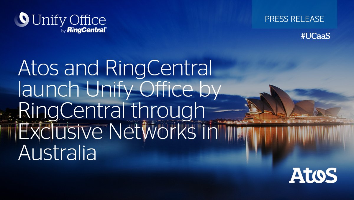 .<a href="/Atos/">Atos</a> in Australia and <a href="/RingCentral/">RingCentral</a>, together with Value Added Distributor - <a href="/EXN_Networks/">Exclusive Networks</a>, a global specialist for cybersecurity, cloud &amp; UC solutions, today announced the first release of Unify Office by RingCentral in Australia. 
#UCaaS. 
Read more.▶ okt.to/Rez3Qa
