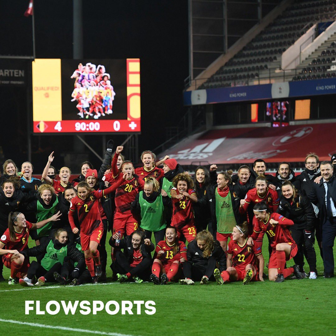 flowsports's tweet photo. 🎟 | België heeft zich geplaatst voor het EK 2022 in Engeland. De Red Flames versloegen directe concurrent Zwitserland met 4-0 waardoor deelname is veilig gesteld! 🙅🏼♀️
#WEURO2022 #BELSUI
(📸: Belgian Red Flames) https://t.co/8Nh9b5ZyNh