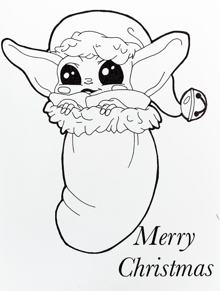 Drawing Baby Yoda Coloring Page Cute / Baby Yoda Coloring Book