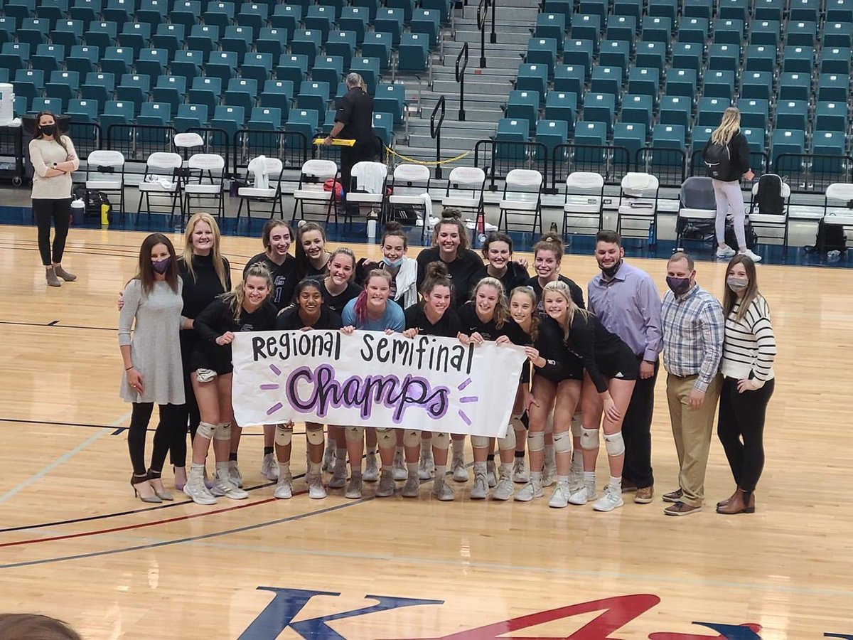CSHSVball's tweet image. Cougars are regional semifinal champs with a win in 5!!!