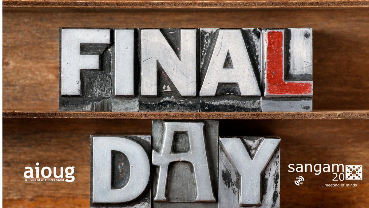 The countdown to #sangam20 is on! We’re just 1 day away. Have you registered for your complimentary pass?  aioug.org 
Zero Cost to Attend!
<a href="/Oracle/">Oracle</a> <a href="/OracleDatabase/">Oracle Database</a> <a href="/OracleCloud/">Oracle Cloud</a> <a href="/OracleDevs/">Oracle Developers</a> <a href="/oracleace/">Oracle ACE Program</a> <a href="/Oracle_India/">Oracle India</a> <a href="/groundbreakers/">groundbreakers</a> <a href="/oracleugs/">Oracle User Groups</a> <a href="/OracleSecurity/">Oracle Security</a> <a href="/MySQL/">MySQL</a>
