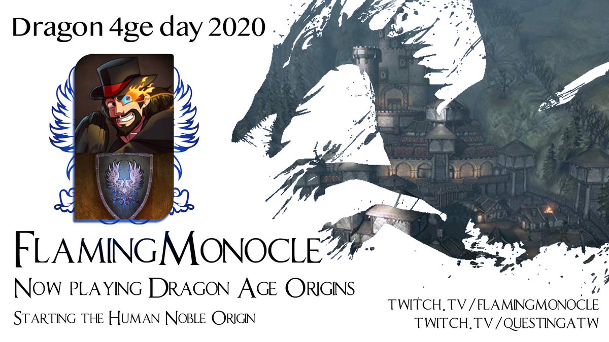 QuestingATW's tweet photo. This Cousland is bad to the bone. Highever? More like HighEVIL in @FlamingMonocle's first blind #DragonAgeOrigins human noble origin playthrough. #QuestingATW #DragonAge #D4Day #DADay #Dragon4geDay #DragonAgeDay #BioWare

https://t.co/k9izvbcSN3

Schedule
https://t.co/b0Dm4y7LoV https://t.co/jwNbyeY9ur