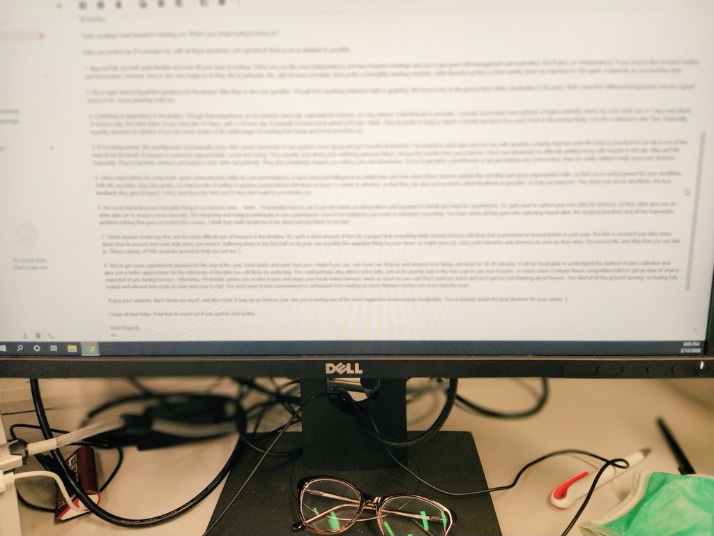 When an aspiring new research student reaches out for advice, anyone else practically send out word vomit in the form of a mini essay? 🙋
No? 
Just me? 
... ok.
