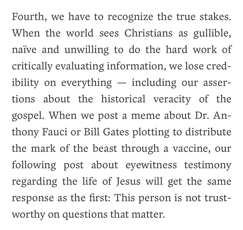 drewdyck's tweet photo. Great piece by @DeanVischer. Especially grateful he touched on this point. I don’t think a lot of Christians stop to think that embracing conspiracy theories about politics means losing credibility in other areas, including matters of faith. https://t.co/G62UAIEfkv https://t.co/ldrlPQUgBj