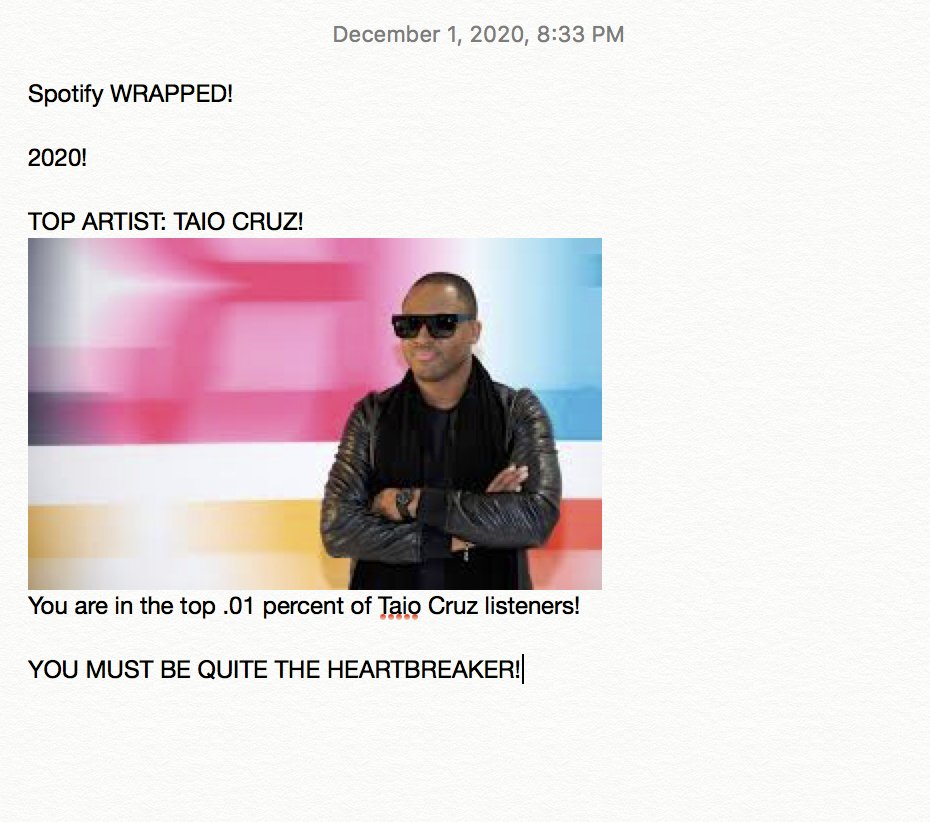 kneemund's tweet image. My Spotify Wrapped! Shoutout to all my fellow #heartbreakers #cruzcontrol